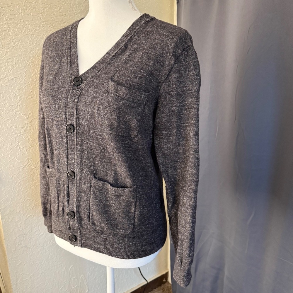 J.Crew Womens Wool Linen Blend Cardigan Sweater Charcoal Gray Style - Picture 8 of 11
